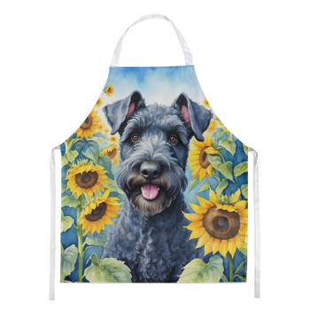 Kerry Blue Terrier in Sunflowers Cooking Kitchen Apron product image at NuMercy