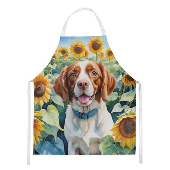 Brittany Spaniel in Sunflowers Cooking Kitchen Apron product image at NuMercy
