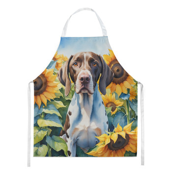 Pointer in Sunflowers Cooking Kitchen Apron product image at NuMercy