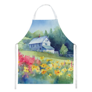 Massachusetts Mayflowers in Watercolor Cooking Kitchen Apron DAC1668 product image at NuMercy