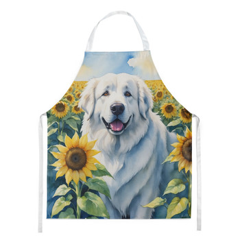 Great Pyrenees in Sunflowers Cooking Kitchen Apron product image at NuMercy