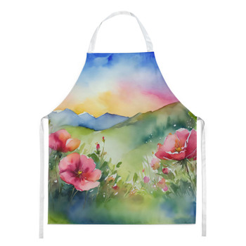 North Dakota Wild Prairie Roses in Watercolor Cooking Kitchen Apron DAC1695 product image at NuMercy