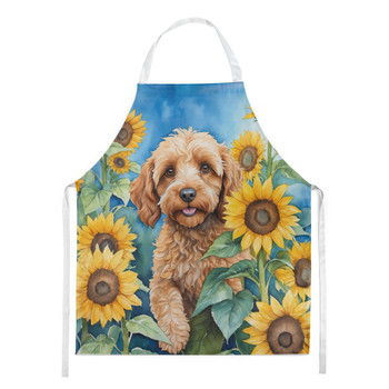Cockapoo in Sunflowers Cooking Kitchen Apron product image at NuMercy