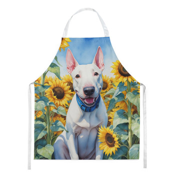 English Bull Terrier in Sunflowers Cooking Kitchen Apron DAC6071 product image at NuMercy