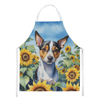 Rat Terrier in Sunflowers Cooking Kitchen Apron product image at NuMercy