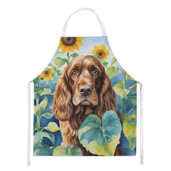 English Cocker Spaniel in Sunflowers Cooking Kitchen Apron product image at NuMercy