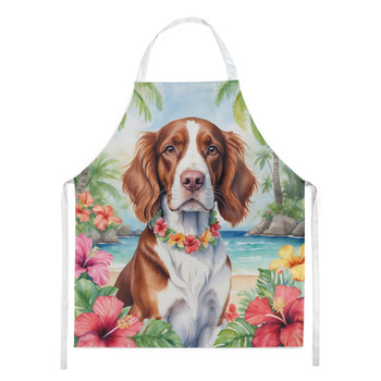 Welsh Springer Spaniel Luau Cooking Kitchen Apron product image at NuMercy