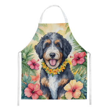 Bernedoodle Luau Cooking Kitchen Apron product image at NuMercy
