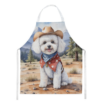 Bichon Frise Cowboy Welcome Cooking Kitchen Apron product image at NuMercy