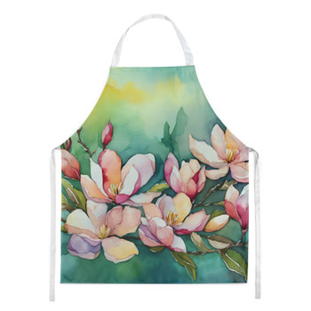Louisiana Magnolias in Watercolor Cooking Kitchen Apron DAC1663 product image at NuMercy