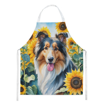 Collie in Sunflowers Cooking Kitchen Apron product image at NuMercy