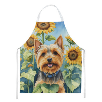 Silky Terrier in Sunflowers Cooking Kitchen Apron product image at NuMercy