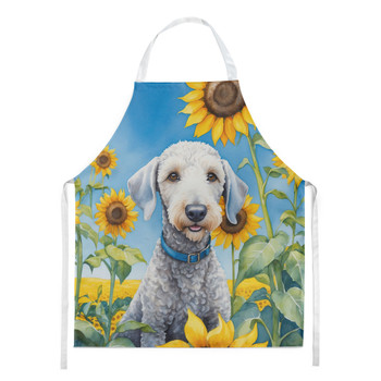 Bedlington Terrier in Sunflowers Cooking Kitchen Apron product image at NuMercy