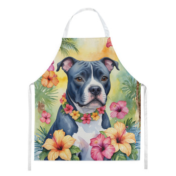 Staffordshire Bull Terrier Luau Cooking Kitchen Apron product image at NuMercy