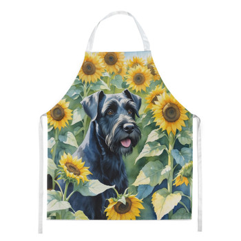 Giant Schnauzer in Sunflowers Cooking Kitchen Apron product image at NuMercy