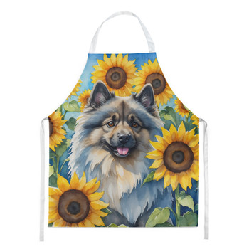 Keeshond in Sunflowers Cooking Kitchen Apron product image at NuMercy