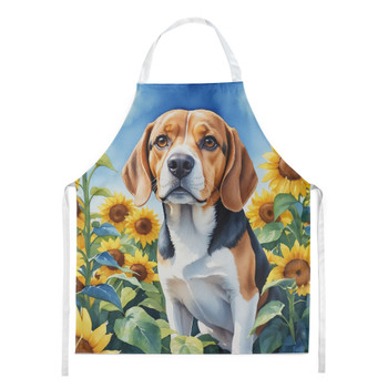 Beagle in Sunflowers Cooking Kitchen Apron product image at NuMercy