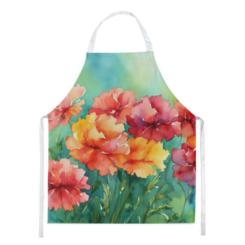 Ohio Scarlet Carnations in Watercolor Cooking Kitchen Apron DAC1697 product image at NuMercy