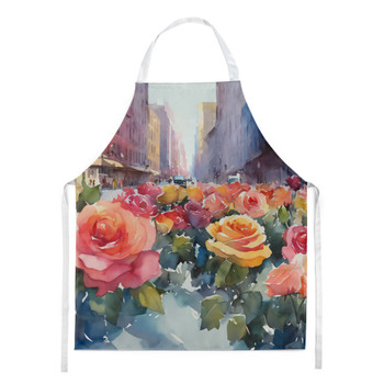 New York Roses in Watercolor Cooking Kitchen Apron DAC1691 product image at NuMercy