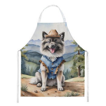 Keeshond Cowboy Welcome Cooking Kitchen Apron product image at NuMercy
