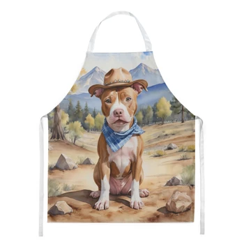Pit Bull Terrier Cowboy Welcome Cooking Kitchen Apron DAC5952 product image at NuMercy