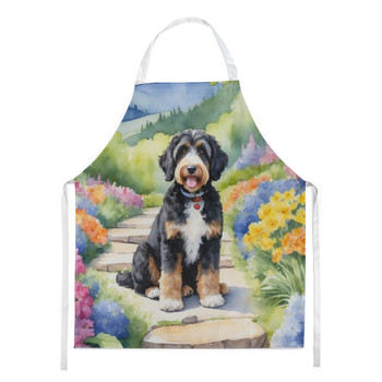 Bernedoodle Spring Path Cooking Kitchen Apron product image at NuMercy