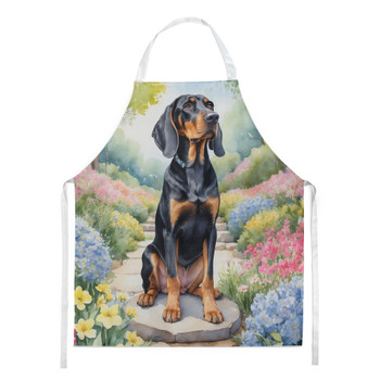 Black and Tan Coonhound Spring Path Cooking Kitchen Apron product image at NuMercy