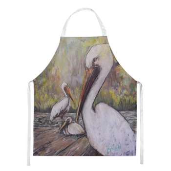 Three Pelicans on a Pier Cooking Kitchen Apron product image at NuMercy