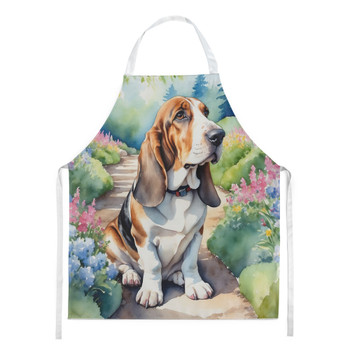 Basset Hound Spring Garden Cooking Kitchen Apron product image at NuMercy