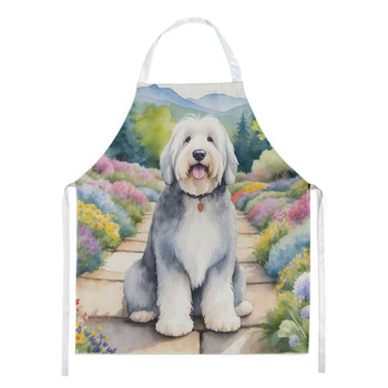 Old English Sheepdog Spring Path Cooking Kitchen Apron product image at NuMercy