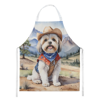 Lhasa Apso Cowboy Welcome Cooking Kitchen Apron product image at NuMercy