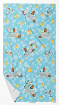 Black and Tan Full Coat Yorkshire Terrier Bath Towel product image at NuMercy