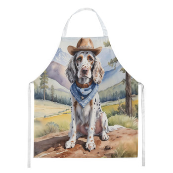 English Setter Cowboy Welcome Cooking Kitchen Apron product image at NuMercy