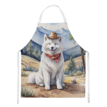 Samoyed Cowboy Welcome Cooking Kitchen Apron product image at NuMercy