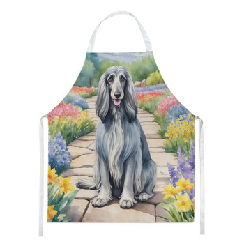 Afghan Hound Spring Garden Cooking Kitchen Apron product image at NuMercy