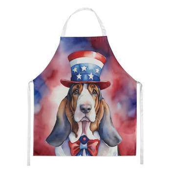 Basset Hound Patriotic American Cooking Kitchen Apron product image at NuMercy