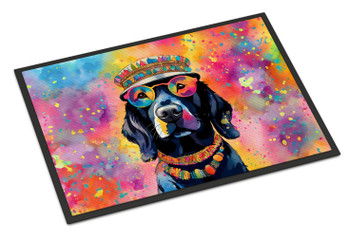 Black Labrador Hippie Dawg Doormat 24H X 36W DAC2520 product image at NuMercy