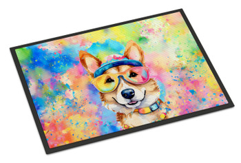 Corgi Hippie Dawg Doormat 24H X 36W DAC2495 product image at NuMercy
