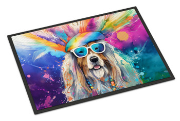 Bearded Collie Hippie Dawg Doormat 24H X 36W DAC2456 product image at NuMercy