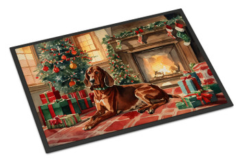 Redbone Coonhound Cozy Christmas Doormat 24H X 36W product image at NuMercy