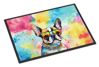Boston Terrier Hippie Dawg Doormat 24H X 36W DAC2470 product image at NuMercy