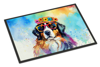 Bernese Mountain Dog Hippie Dawg Doormat 24H X 36W DAC2461 product image at NuMercy