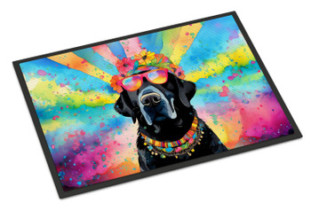 Black Labrador Hippie Dawg Doormat 24H X 36W DAC2521 product image at NuMercy