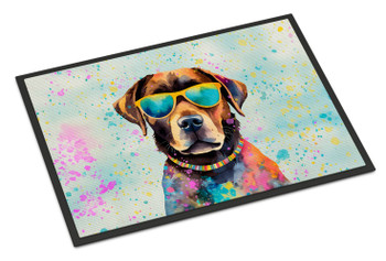 Chocolate Labrador Hippie Dawg Doormat 24H X 36W DAC2523 product image at NuMercy