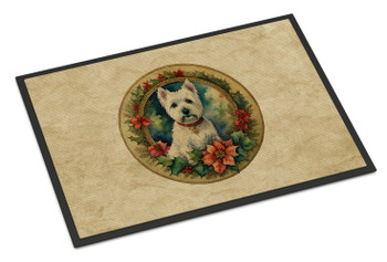Westie Christmas Flowers Doormat 24H X 36W DAC2446 product image at NuMercy