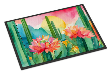 Arizona Saguaro Cactus Blossom in Watercolor Doormat 24H X 36W DAC1625 product image at NuMercy