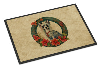 Chinese Crested Christmas Flowers Doormat 24H X 36W product image at NuMercy