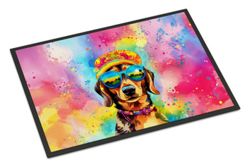 Dachshund Hippie Dawg Doormat 24H X 36W DAC2499 product image at NuMercy