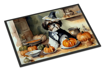 Shih Tzu Fall Kitchen Pumpkins Doormat 24H X 36W product image at NuMercy