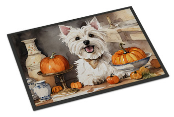 Westie Fall Kitchen Pumpkins Doormat 24H X 36W product image at NuMercy
